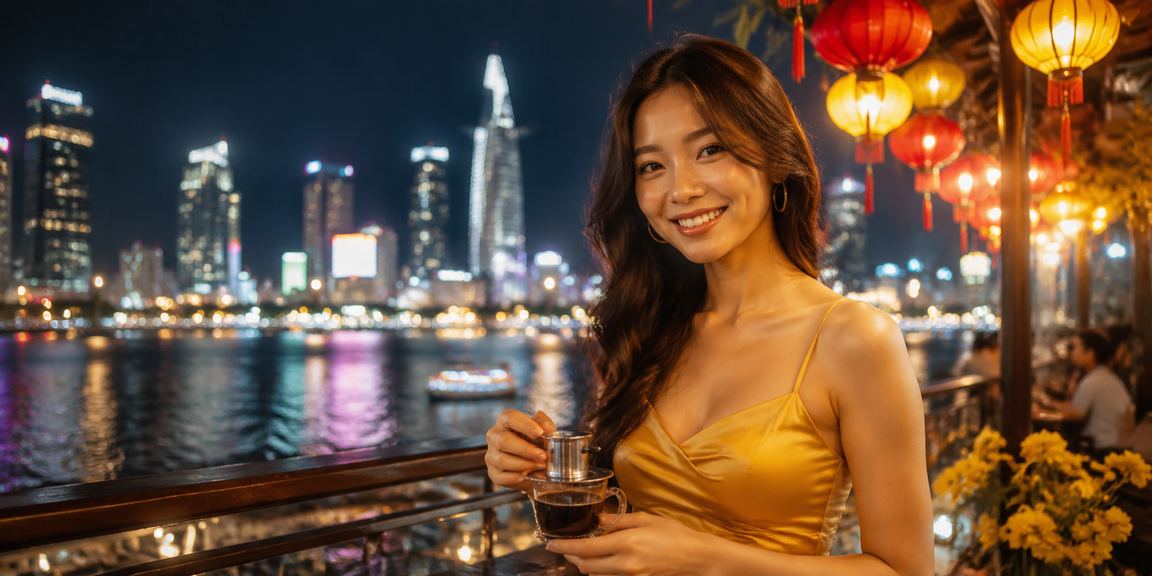 Người dùng tại TP.HCM trải nghiệm casino trực tuyến trong quán cà phê buổi tối