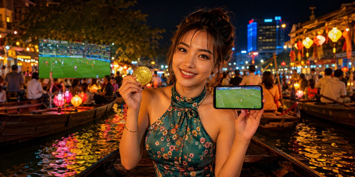 Người dùng duyệt web tại chợ đêm Huế qua giao diện tiếng Việt